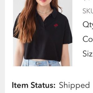 UO cropped Rose polo